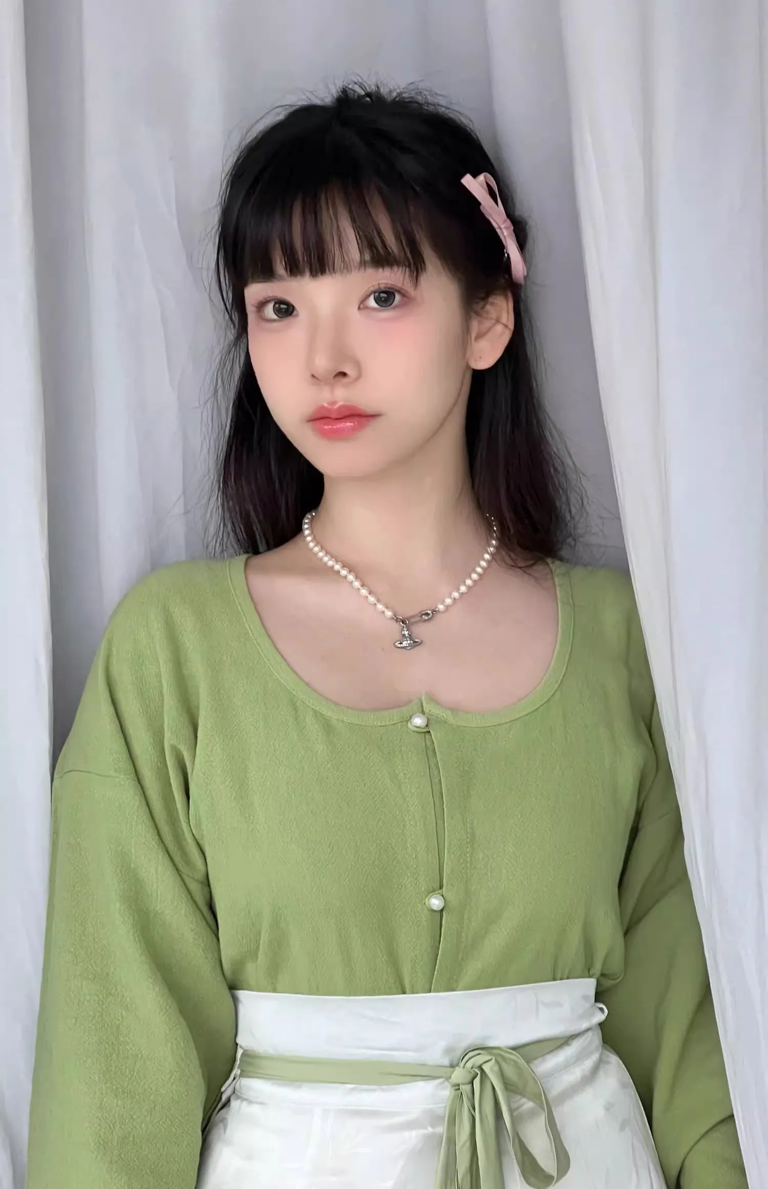 Tao Xin 桃心 Peach Heart Tang Dynasty Daily Peach Collar Tanling Shirt