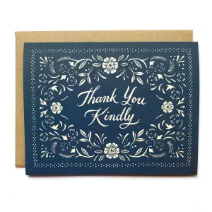 Thank You Kindly Floral Bandana Greeting Card