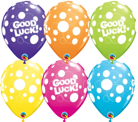 Tropical Assorted Good Luck Dots Balloons- 6 PCS