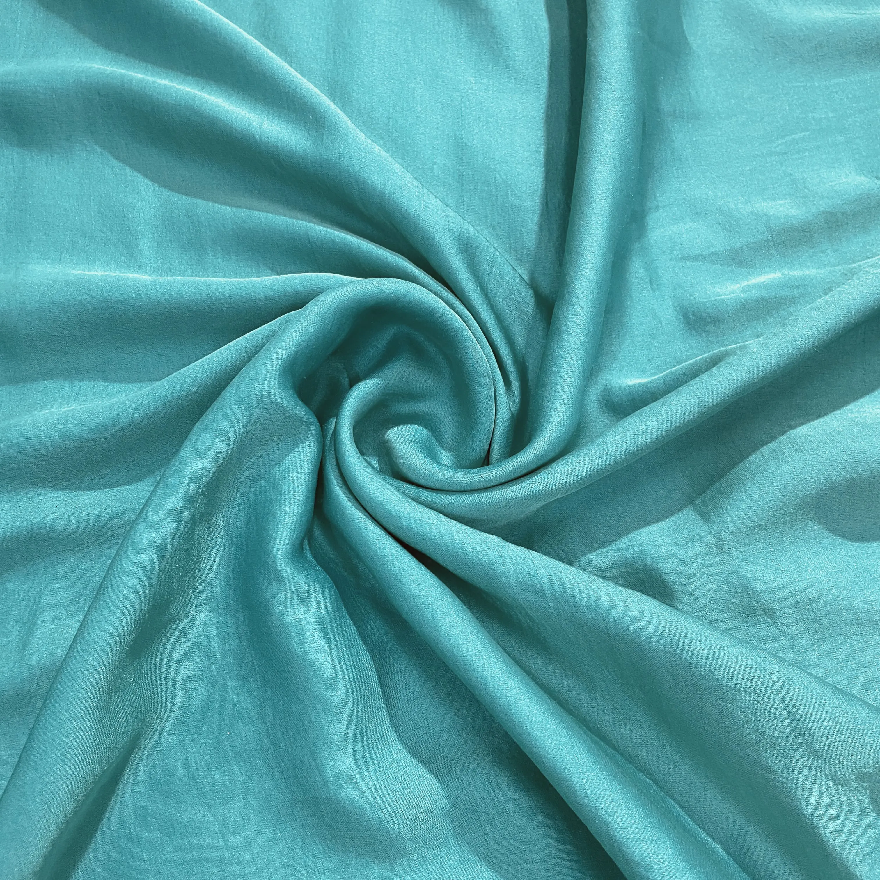 Turquoise Green Solid Bemberg Silk Fabric