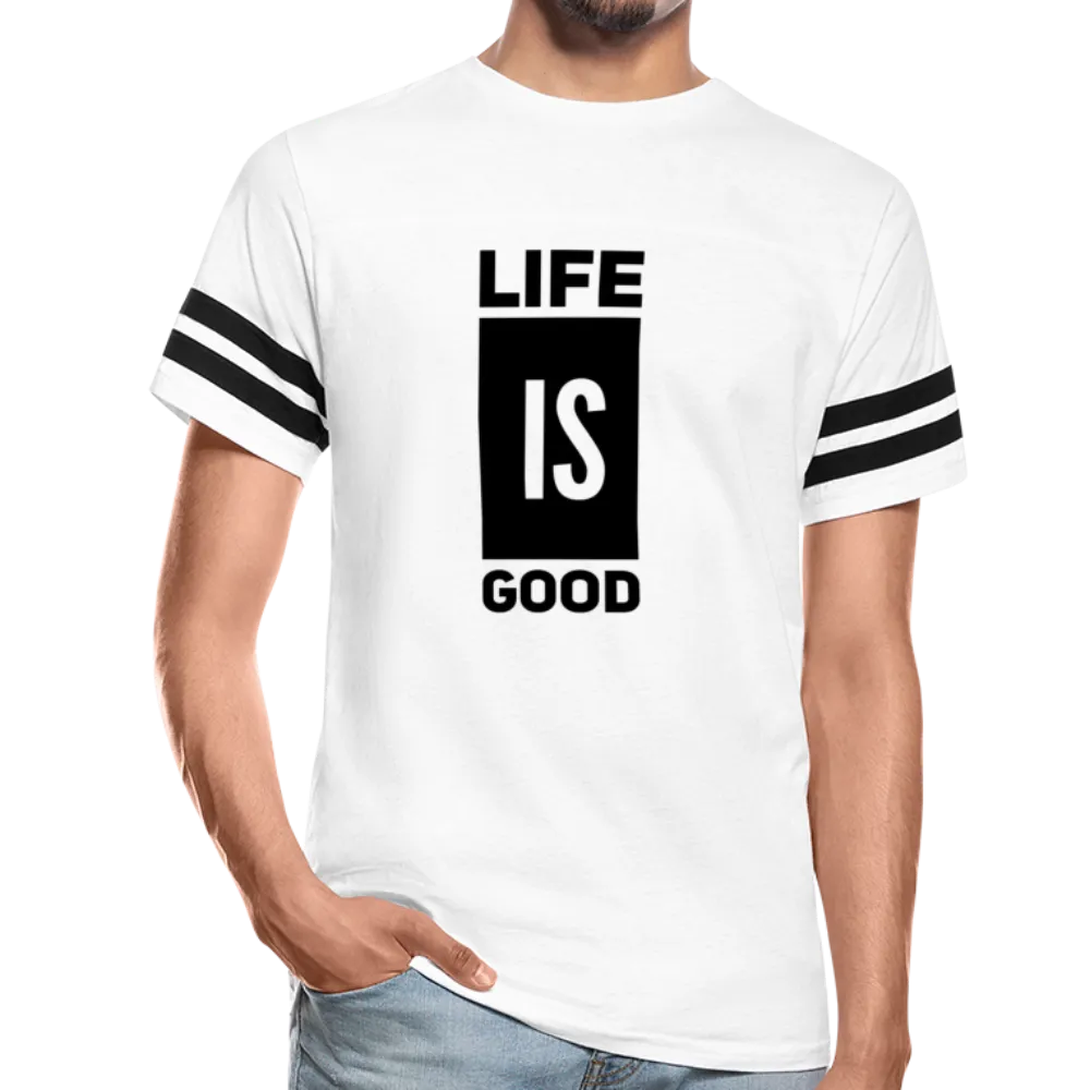 Uniquely You Mens T-Shirt / Life is Good Print II / Short Sleeve Vintage Sport Tee