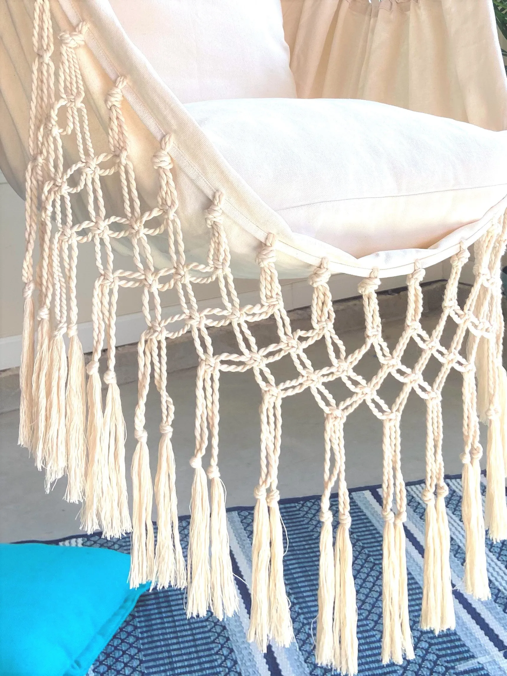 White Macrame Hammock Chair Swing | SERENA IVORY WHITE