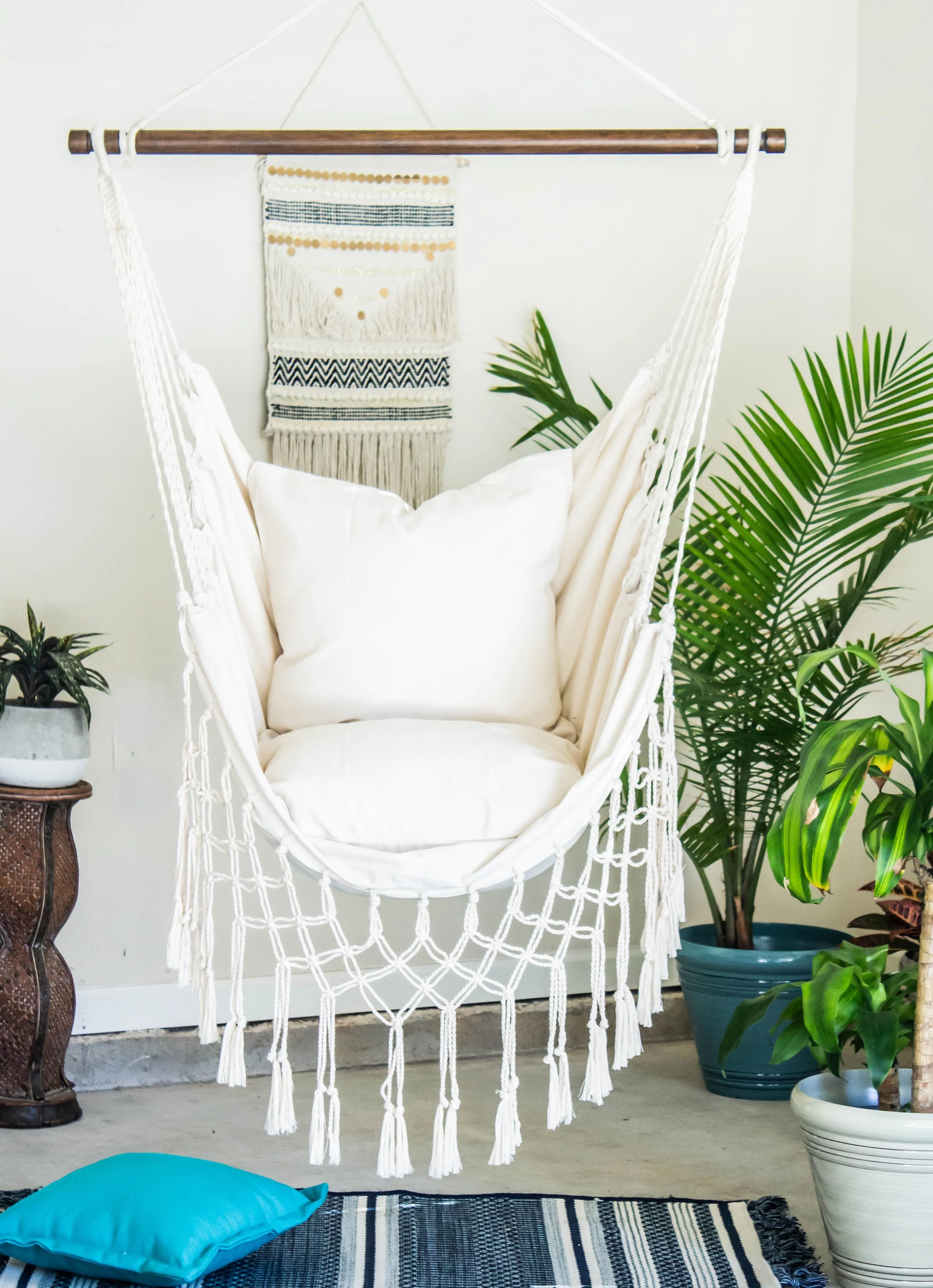 White Macrame Hammock Chair Swing | SERENA IVORY WHITE