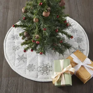 Yuletide Burlap Antique White Tree Skirt 24"