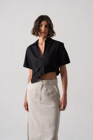 Zinnia Cropped Top in Black